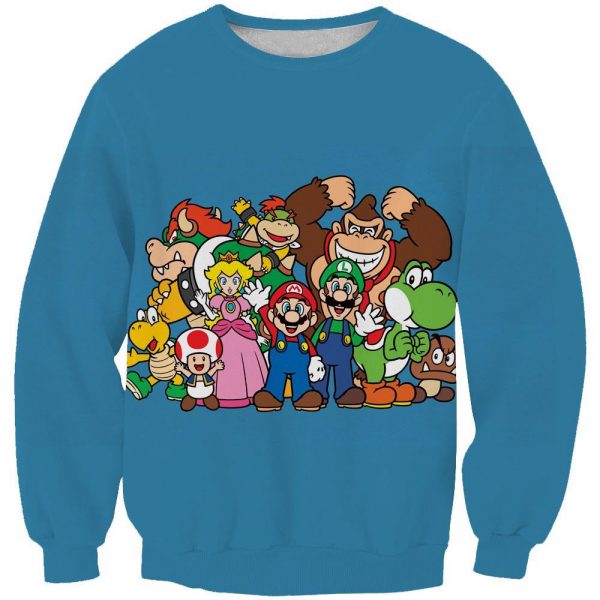 Blue Nintendo Character Hoodies - Video Game Pullover Hoodie