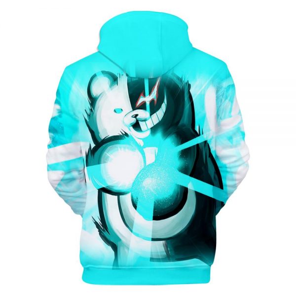 Blue Unisex 3D Monokuma Hoodies