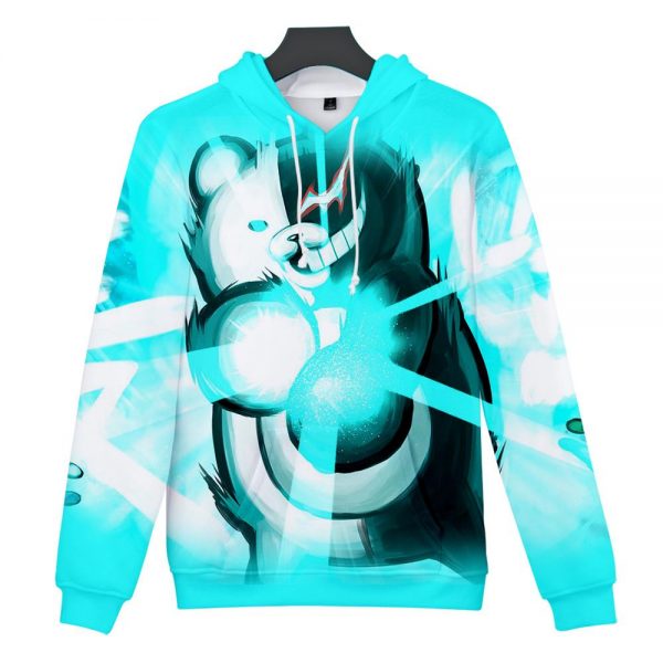 Blue Unisex 3D Monokuma Hoodies