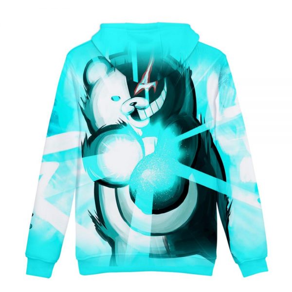Blue Unisex 3D Monokuma Hoodies