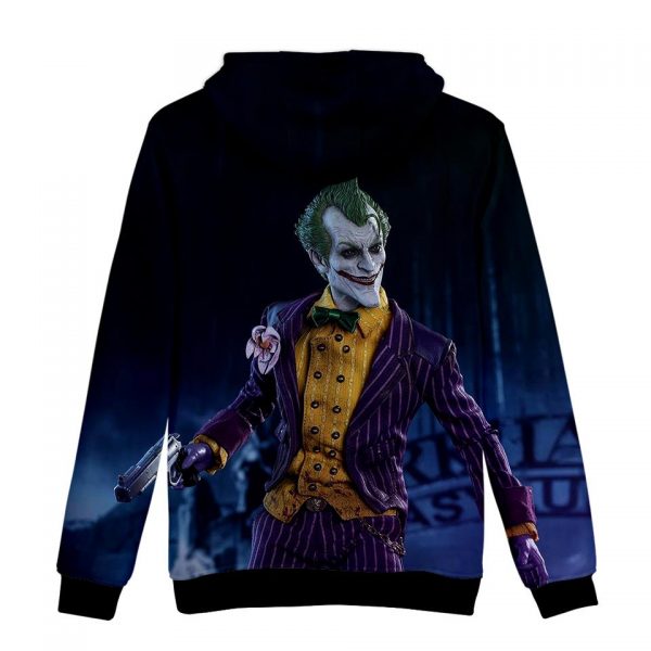 Blue Unisex 3D Print Halloween Horror Pullover Hoodies——Clown in a Suit Pattern