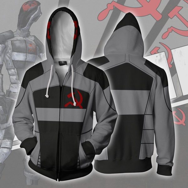 Borderlands 2 Assassin Zero Hoodies - Zip Up Cosplay Costume Hoodie