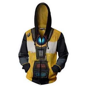 Borderlands Hooded Jacket - Badass Robot 3D Unisex Hooded Zipper Sweatshirt Coat