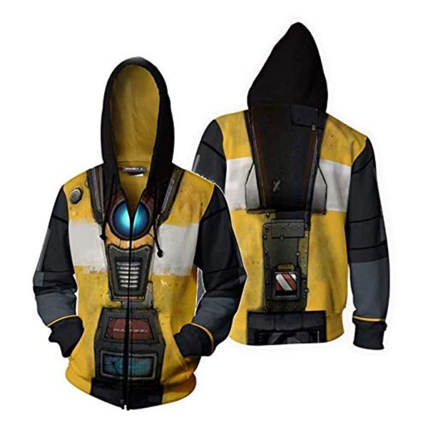 Borderlands Hooded Jacket - Badass Robot 3D Unisex Hooded Zipper Sweatshirt Coat