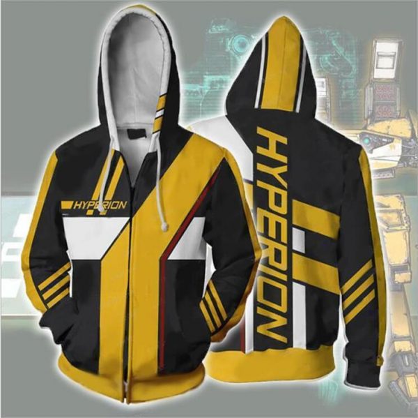 Borderlands Hyperion Hoodies - Zip Up Yellow Hoodie