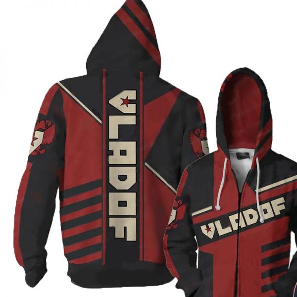 Borderlands Vladof  V2 Hoodies- Zip Up Red Hoodie