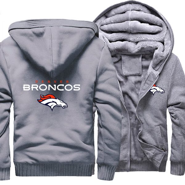 BRONCOS Jackets - Solid Color BRONCOS Series BRONCOS Sign Super Cool Fleece Jacket