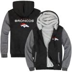 BRONCOS Jackets - Solid Color BRONCOS Series BRONCOS Sign Super Cool Fleece Jacket