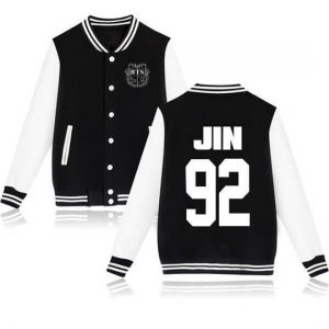 BTS Coat - BTS JIN Striped Super Cool Jacket