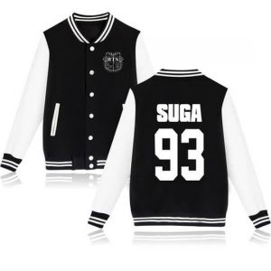 BTS Coat - BTS SUGA Striped Super Cool Jacket