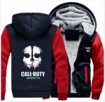 Call of Duty Fleece Coat - Men's Full Zipper Call of Duty Series Ghost Fleeced Black Jacket