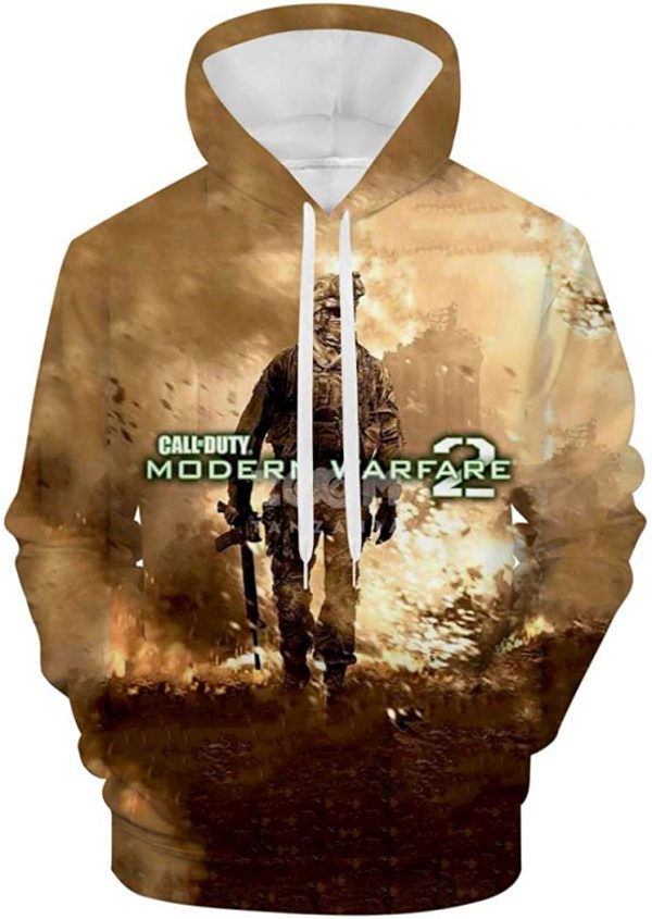 Call of Duty Hoodie - Modern Warfare 2 3D Full Printed Hoodie Pullover Sweatshirt with Front Pocket