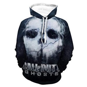 Call of Duty Hoodies - 3D Print Call of Duty Ghost Hooded Drawstring Black Sweaters