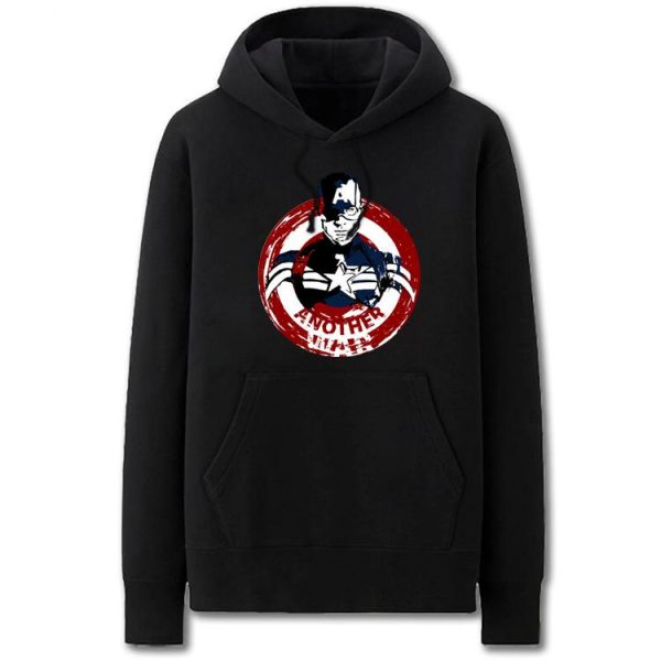 Captain America Hoodies - Solid Color Cool Commando Captain America Fleece Hoodie