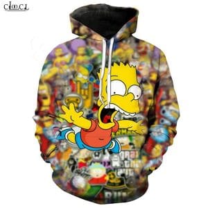 Cartoon 3D Printed The Simpsons Hoodie - Homer J. Simpson Hooded Pullovers