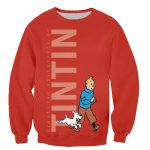 Cartoon 3D Printed Tintin Hooded Sweatshirts Hoodies