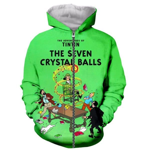 Cartoon 3D Printed Tintin Long Sleeves Sweatshirts Hoodies
