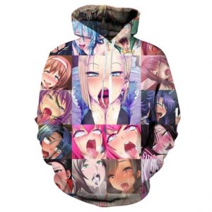 Cartoon Anime 3D Print Pullover Camouflage Color Hoodie