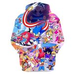 Cartoon Games Sonic Hoodie - 3D Print Colorful Unisex Pullover Hoodie for Teens