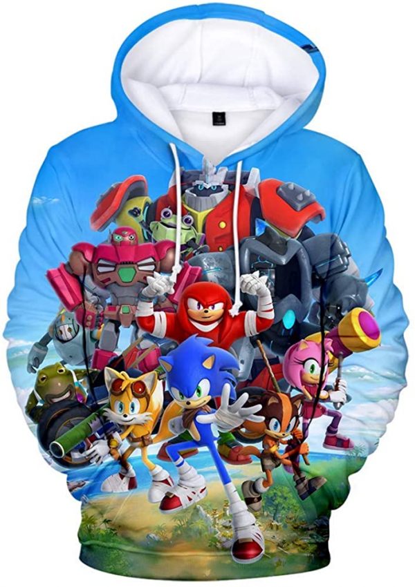 Cartoon Games Sonic Hoodie - 3D Print Pullover Hooded Sweatshirt