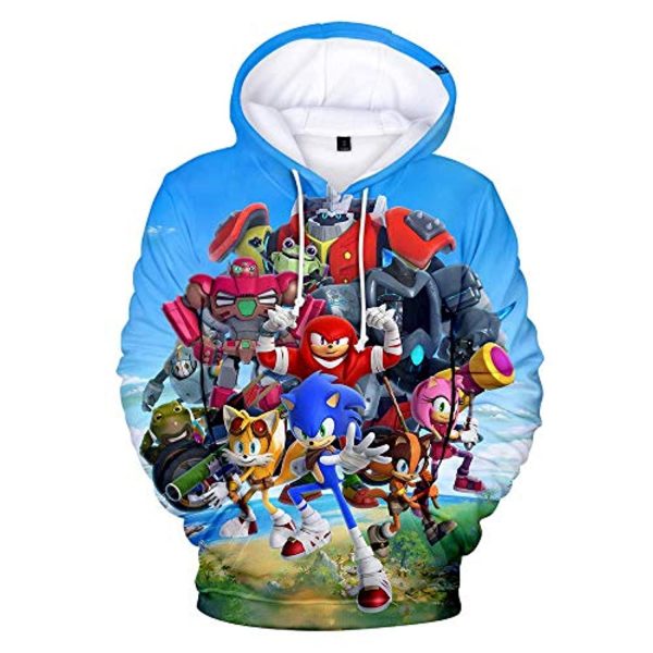 Cartoon Games Sonic Hoodie - 3D Print Pullover Hooded Sweatshirt