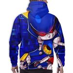 Cartoon Games Sonic Hoodie - 3D Print Unisex Metal Sonic Pullover Hoodie Navy Blue