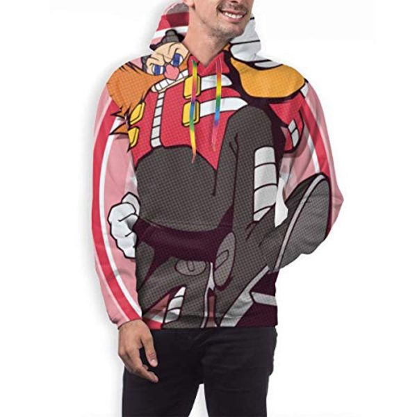 Cartoon Games Sonic Hoodie - Dr. Eggman 3D Print Pullover Hooded Sweatshirt