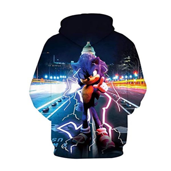 Cartoon Games Sonic Hoodie - Electric Sonic 3D Print Unisex Pullover Hoodie for Teens