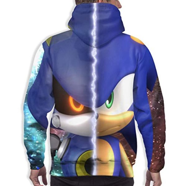 Cartoon Games Sonic Hoodie - Shadow Sonic Blue 3D Print Pullover Hooded Sweatshirt