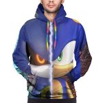 Cartoon Games Sonic Hoodie - Shadow Sonic Blue 3D Print Pullover Hooded Sweatshirt