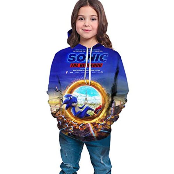 Cartoon Games Sonic Hoodie - Shadow the Hedgehog 3D Print Pullover Hooded Sweatshirt Blue