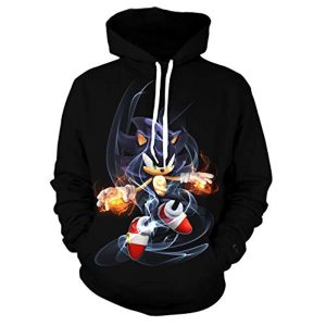 Cartoon Games Sonic Hoodie - Shadow the Hedgehog Black 3D Print Pullover Hooded Sweatshirt