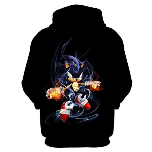 Cartoon Games Sonic Hoodie - Shadow the Hedgehog Black 3D Print Pullover Hooded Sweatshirt