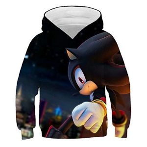 Cartoon Games Sonic Hoodie - Shadow the Hedgehog Black 3D Print Pullover Hooded Sweatshirt