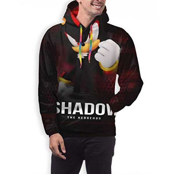 Cartoon Games Sonic Hoodie - Shadow the Hedgehog Black 3D Print Pullover Hooded Sweatshirt