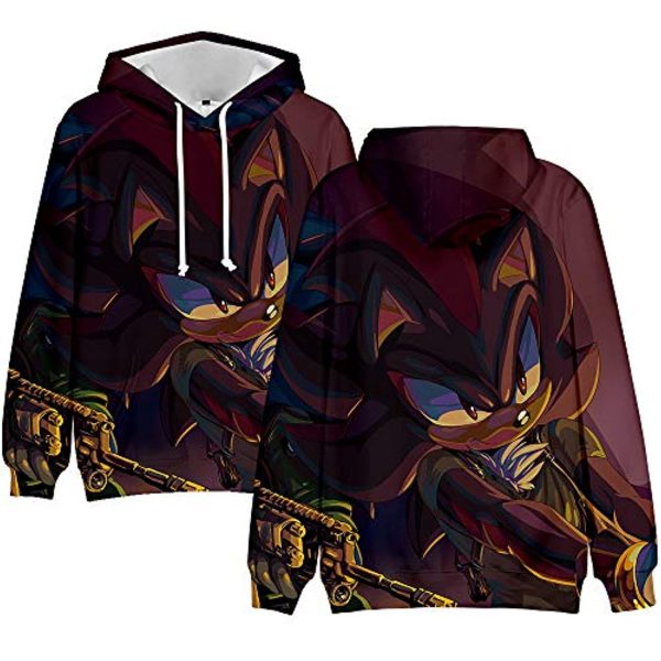 Cartoon Games Sonic Hoodie - Shadow the Hedgehog Brown 3D Print Pullover Hooded Sweatshirt