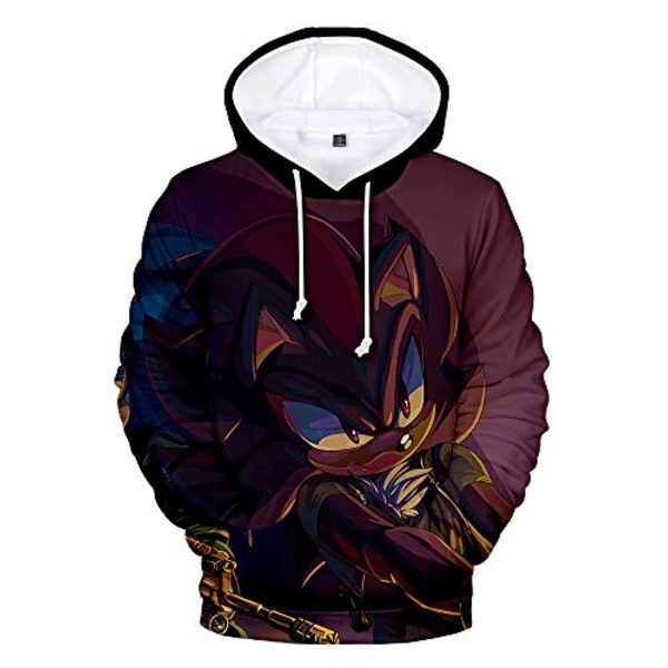 Cartoon Games Sonic Hoodie - Shadow the Hedgehog Brown 3D Print Pullover Hooded Sweatshirt