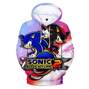 Cartoon Games Sonic Hoodie - Sonic Adventure 2 3D Print Pullover Hooded Sweatshirt
