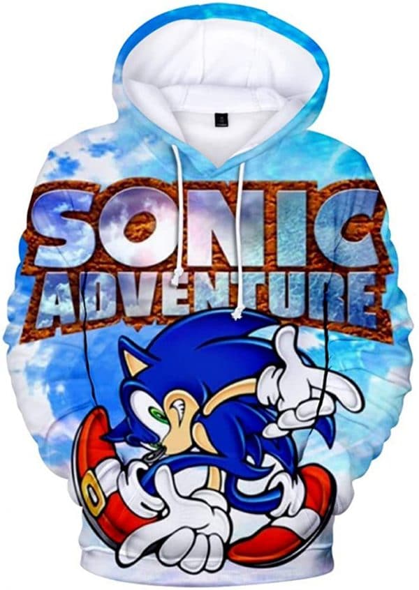 Cartoon Games Sonic Hoodie - Sonic Adventure 3D Print Pullover Hooded Sweatshirt