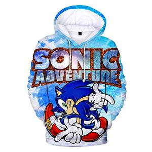 Cartoon Games Sonic Hoodie - Sonic Adventure 3D Print Pullover Hooded Sweatshirt