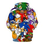 Cartoon Games Sonic Hoodie - Sonic Knuckles Tails Dr. Eggman 3D Print Unisex Pullover Hoodie for Teens Men Women