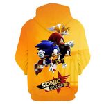 Cartoon Games Sonic Hoodie - Sonic Knuckles Tails Yellow 3D Print Unisex Pullover Hoodie for Teens