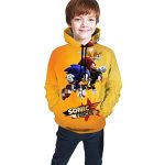 Cartoon Games Sonic Hoodie - Sonic Knuckles Tails Yellow 3D Print Unisex Pullover Hoodie for Teens