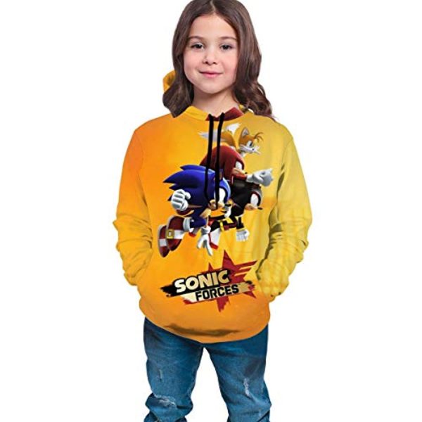 Cartoon Games Sonic Hoodie - Sonic Knuckles Tails Yellow 3D Print Unisex Pullover Hoodie for Teens