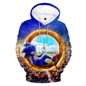 Cartoon Games Sonic Hoodie - Sonic the Hedgehog 3D Print Pullover Hooded Sweatshirt