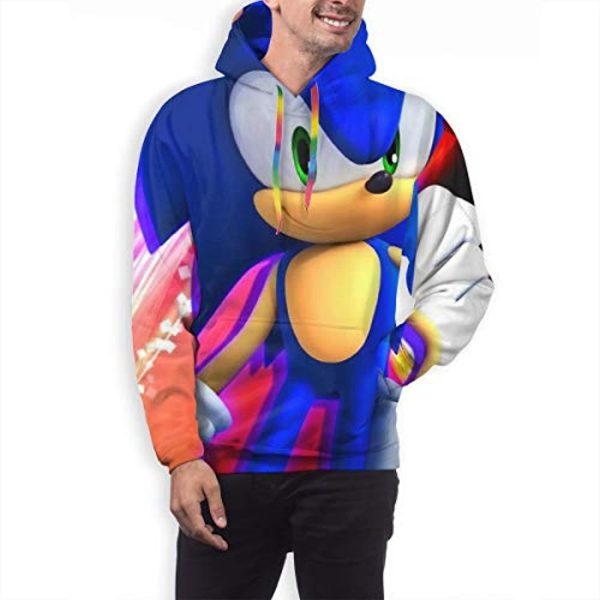 Cartoon Games Sonic Hoodie - Sonic the Hedgehog 3D Print Pullover Hooded Sweatshirt