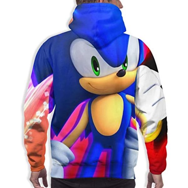 Cartoon Games Sonic Hoodie - Sonic the Hedgehog 3D Print Pullover Hooded Sweatshirt
