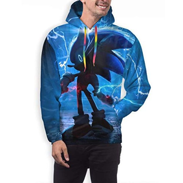Cartoon Games Sonic Hoodie - Sonic the Hedgehog 3D Print Pullover Hooded Sweatshirt