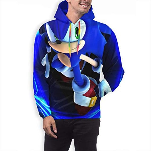 Cartoon Games Sonic Hoodie - Sonic the Hedgehog 3D Print Pullover Hooded Sweatshirt