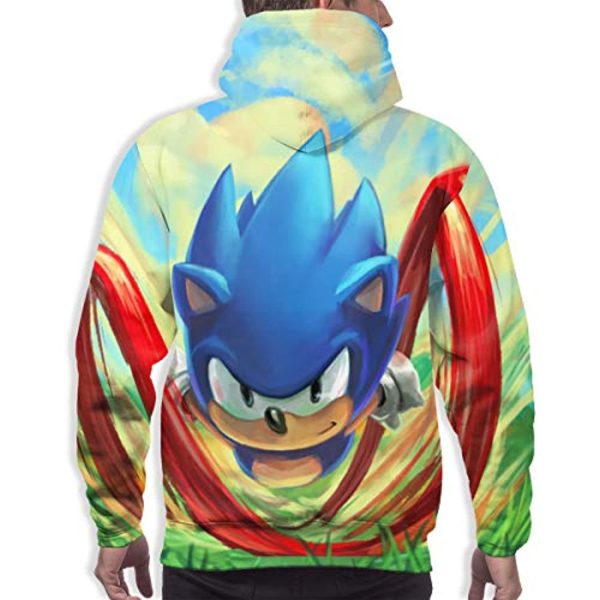 Cartoon Games Sonic Hoodie - Sonic the Hedgehog 3D Print Pullover Hooded Sweatshirt